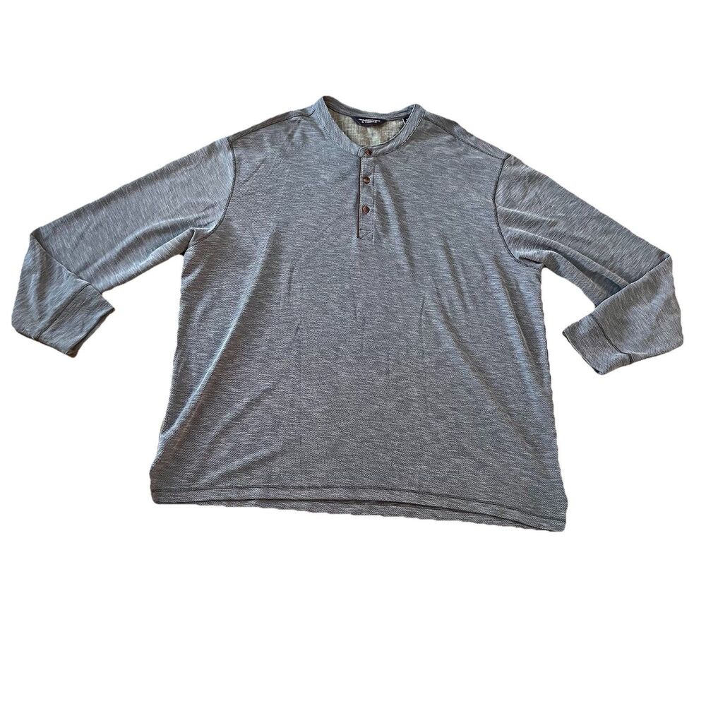 New Roundtree & York Men’s Henley Top 2X Blue